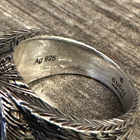WOW POSHMARK - Authentic Gucci Sterling Silver GG Etched Ring - Picture 11 of 13